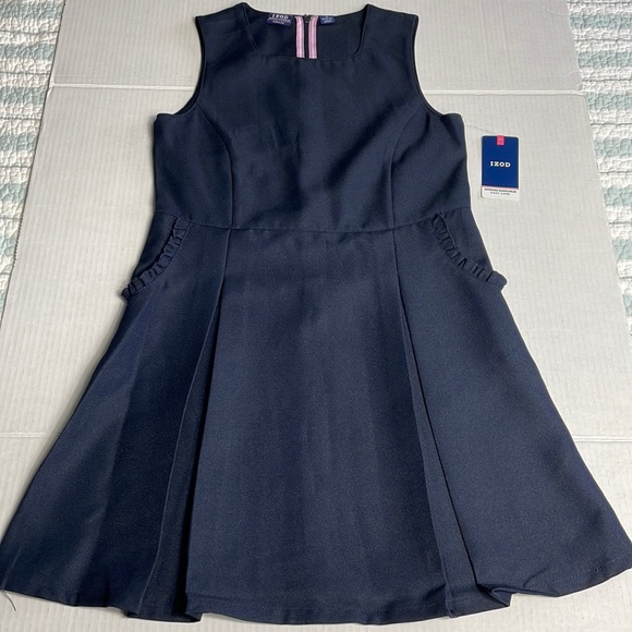 Izod Other - Izod approved navy blue girls size 12 short sleeve pleated dress. Cute pockets.